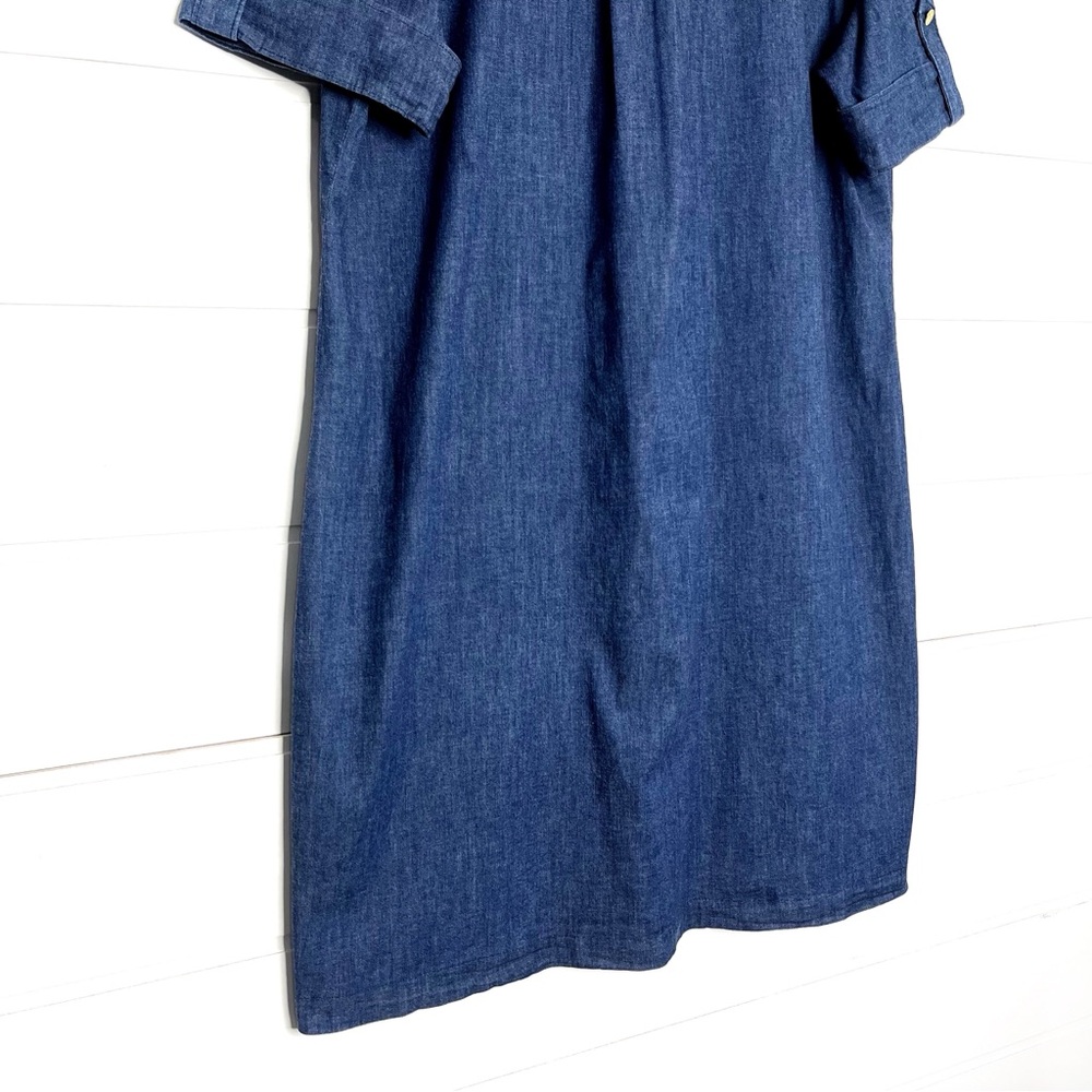 Anne Klein Women’s Zipper Denim Shift Dress Plus Size 1X - Picture 8 of 10